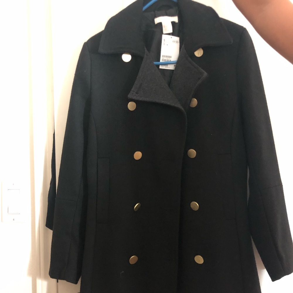 Black coat from HM. This was limited edition.